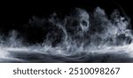 Skull Fog In Dark Halloween Background - Mist On Black Floor