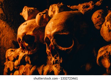 Skulls In Paris Catacombs 