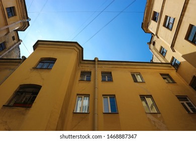 Sky Above The Well Yard Of Saint Petersburg Downtown , Russia