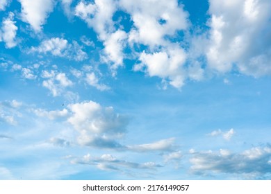 Sky azure or blue sky and white clouds background on daytime, beautiful scene nature wallpaper of abstract, clouscape view of outdoors
