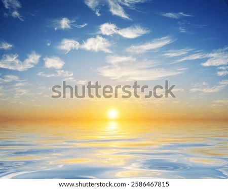 Sky background and water reflection. Element of design.