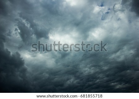 Sky with with beautiful variations of thunderstorm clouds