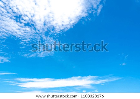 Sky blue or azure sky and cloud clear summer on bright daytime. It is everything lies above surface Earth atmosphere and outer space. Cloud is aerosol comprising visible mass of liquid droplets in air