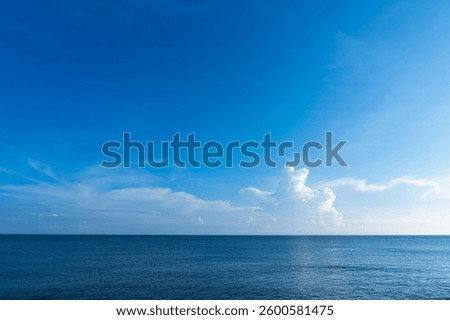Sky Blue Cloud Clear Background, White Bright Summer Horizon Landscape Panorama, Winter Dramatic Before Sunset Sun Vector Weather Scene, Nature Illustration, Seasonal Banner, Outdoor Design And Copy Space.