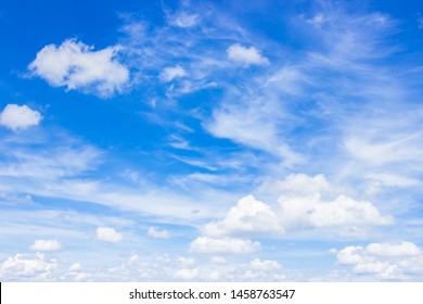 Sky with blue and white clod fluffy on day