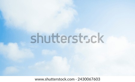 Sky Cloud Blue Background Cloudy summer Winter Season Day, Light Beauty Horizon Spring Brigth Gradient Calm Abstract Backdrop Air Nature View Wallpaper Landscape Cyan color Environment, Fluffy Climate