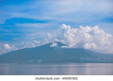 sky cloud mountain and river