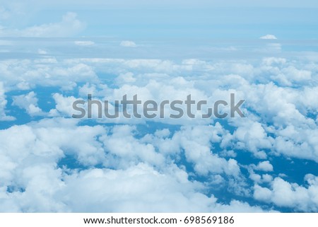 Sky and cloud view from airplane