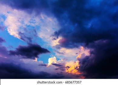 the sky with clouds before the storm