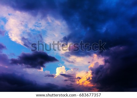 the sky with clouds before the storm