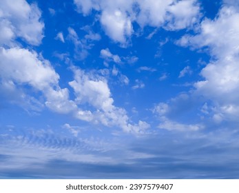 Sky clouds. Blue sky with clouds background. Sky landscape. Blue sky white clouds day of good weather blur
