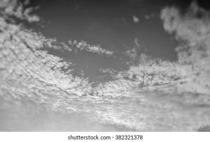 Sky with clouds. Blur background, black and white tone. 