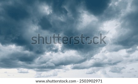 Sky, Clouds float into my life, Cinemagraphs stratocumulus clouds b-roll, dark dramatic sky with black stormy clouds before rain or snow as abstract background, The sun always shines above the clouds