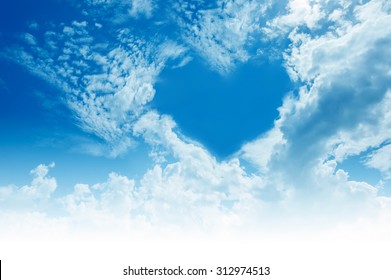 Sky, clouds, forming a "heart" shape. - Powered by Shutterstock