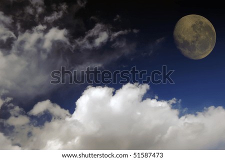 Similar – Foto Bild Hinterhof mit Venus und Mond