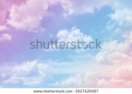 Sky and clouds on a beautiful pastel background. Abstract sweet dreamy colored sky background