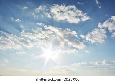 Sky With Clouds And Sun