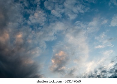 sky with clouds and sun