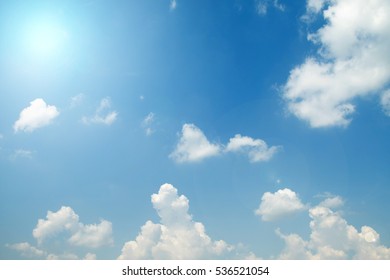 sky with clouds and sun