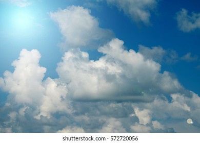 sky with clouds and sun