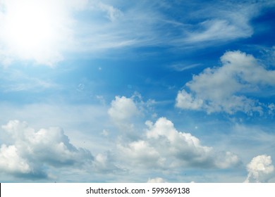 sky with clouds and sun
