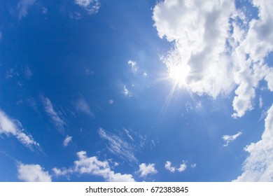 sky with clouds and sun
