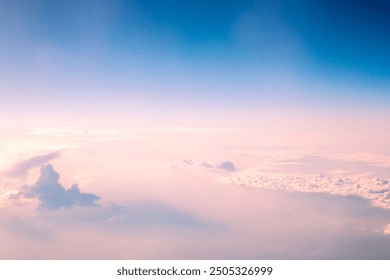 sky with clouds at sunset or dawn, pink and blue color, clouds, natural background