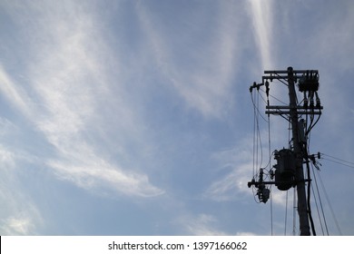 Sky, clouds and telegraph pole - Shutterstock ID 1397166062