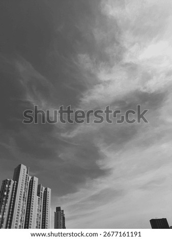 sky crapper with beatiful sky in deep motion