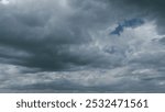 Sky and dark cloud. Beautiful sunny blue sky with rain clouds background. Timelapse.