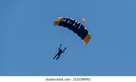 Sky Diver Coming In For A Landing