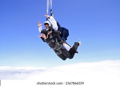 Sky Diving Tandem Scared Face 