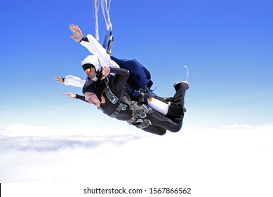 Sky Diving Tandem Scared Face 