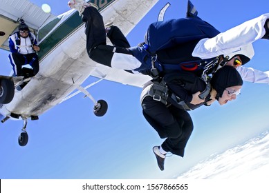 Sky Diving Tandem Scared Face 