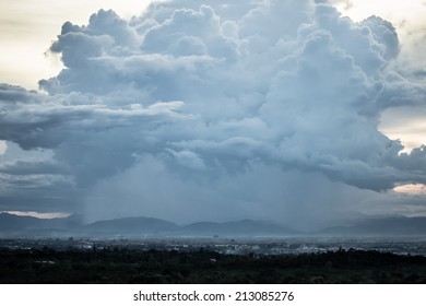 Sky with dramatic clouds and sun light