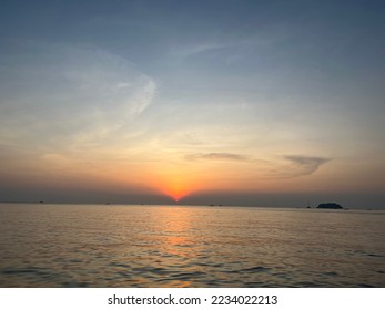 The sky embraces the sea, the sunset at Koh Chang. - Shutterstock ID 2234022213