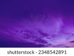 Sky And Fluffy Clouds. Cloudscape Background. Bright Dramatic Cloud Sky In Dark Magenta Colours. Amazing Colorful Pink Clouds. Unusual Abstract Toned Sky Background. Soft Pink, Purple Colors Sunset.
