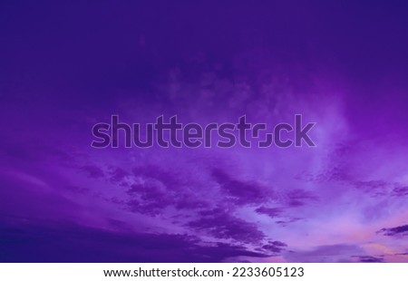 Sky And Fluffy Clouds. Cloudscape Background. Bright Dramatic Cloud Sky In Dark Magenta Colours. Amazing Colorful Pink Clouds. Unusual Abstract Toned Sky Background. Soft Pink, Purple Colors Sunset.