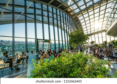 The Sky Garden At 20 Fenchurch Street Known As Walkie Talkie - London,England, 5th August 2018