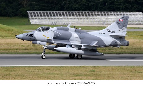 A Sky Hawk of the Canadian Air Force visits the Air Base Kronskamp-Laage near Rostock, Mecklenburg-Western Pomerania, Germany on 2019-08-14