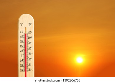 The sky and the hot sun With heat meter