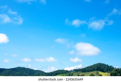 The sky with mountains and trees