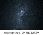Sky, night and galaxy of stars in outer space on dark background for astronomy, universe or light. Black, telescope and planet in cosmos, solar system or constellation glow for interstellar backdrop