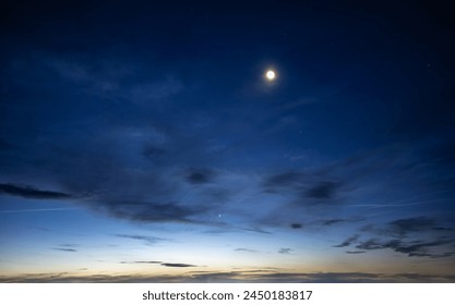 Sky night stars and moon. Night sky landscape and moon, stars. - Powered by Shutterstock