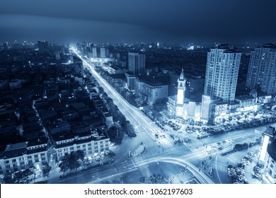 Sky night view of the city night, China Nanchang - Shutterstock ID 1062197603