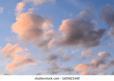  sky with orange clouds in the evening