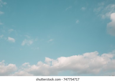 Sky Overlay Bright Teal Blue Sky With Some Clouds