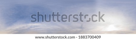 sky panorama with clouds without ground, for easy use in 3D graphics and panorama for composits in aerial and ground spherical panoramas as a sky dome