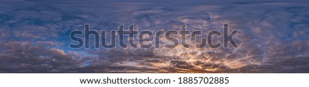 sky panorama with clouds without ground, for easy use in 3D graphics and panorama for composits in aerial and ground spherical panoramas as a sky dome