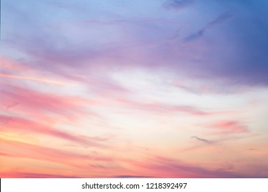 
Sky in the pink   blue colors  effect light pastel colored sunset clouds 